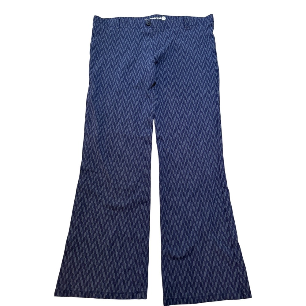 Betabrand DPYP Navy Chevron Geometric Dress Pant Yoga Pants 2XL Long Bootcut
